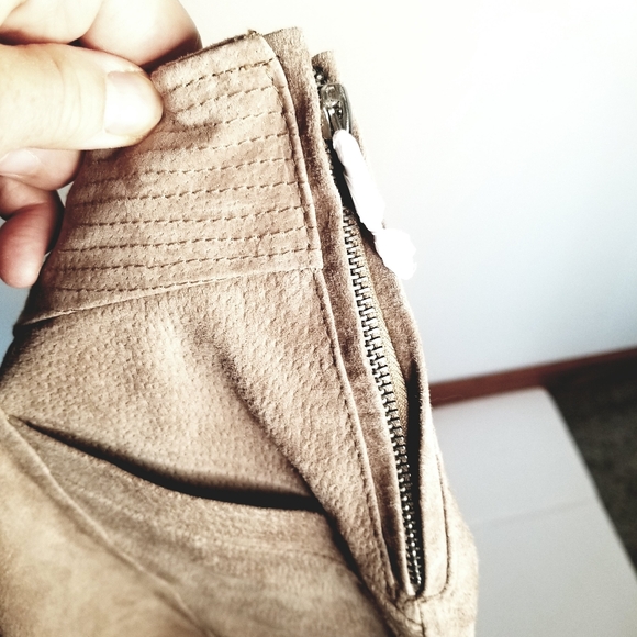 NEW Dictionary Brand Leather Suede Mini Skirt Lined Side Zip Western Cowgirl - Picture 4 of 7